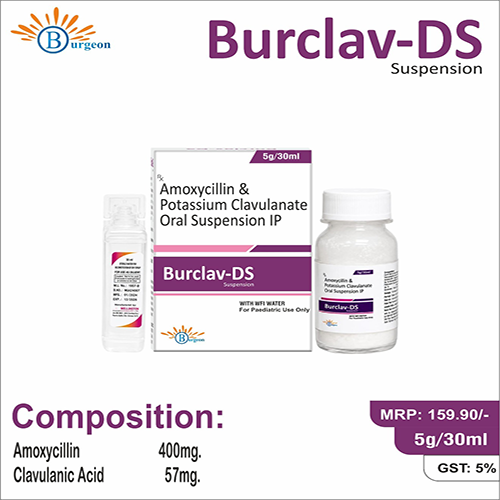 Burclav-Ds : Amoxycillin  400Mg + Potassium Clavulanate 57Mg Oral Suspension | Burgeon Health Series