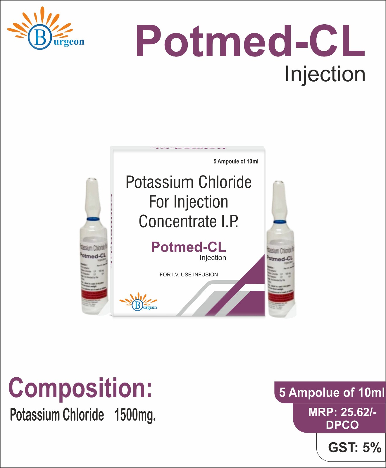 Potmed-Cl : Potassium Chloride Inj | Burgeon Health Series