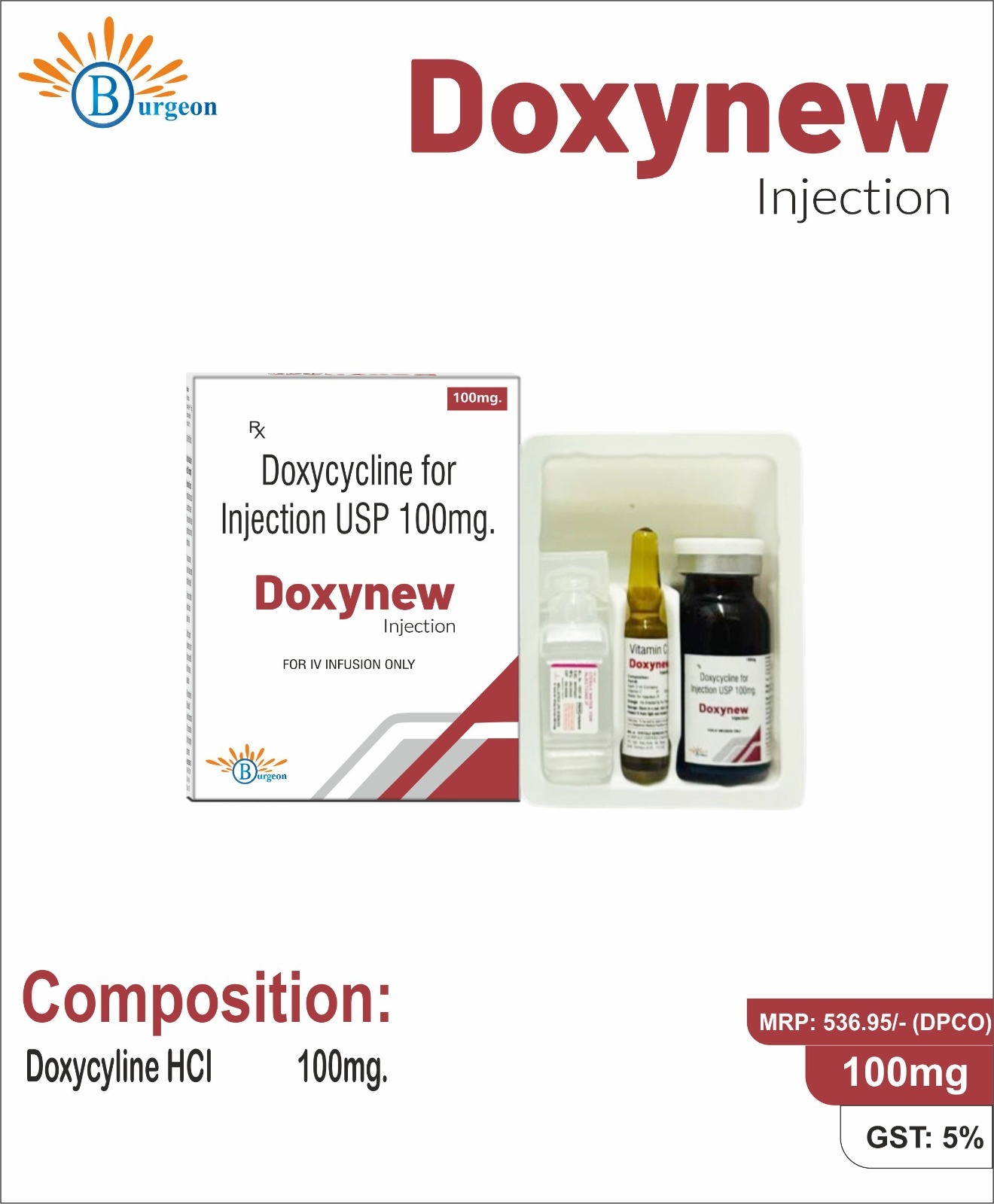 Doxynew : Doxycycline HCL 100mg. | Burgeon Health Series