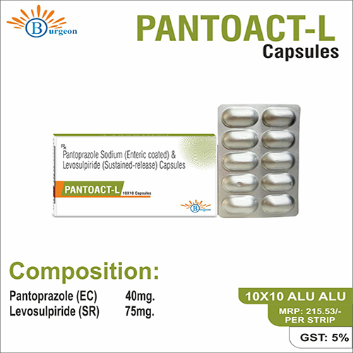 Pantoact-L : Pantoprazole Sodium 40Mg &Levosulpiride 75Mg Capsules | Burgeon Health Series