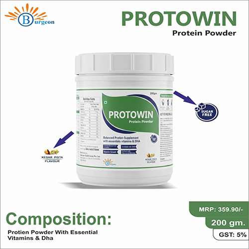 Protowin : Protien Powder Supplement With Essentials Vitamins & Dha ( Sugar Free) Kesar Pista Flavour | Burgeon Health Series