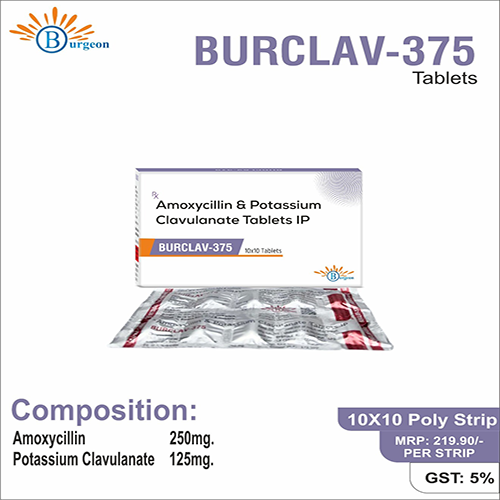 Burclav-375 : Amoxycillin 250mg Potassium Clavulanate 125mg | Burgeon Health Series