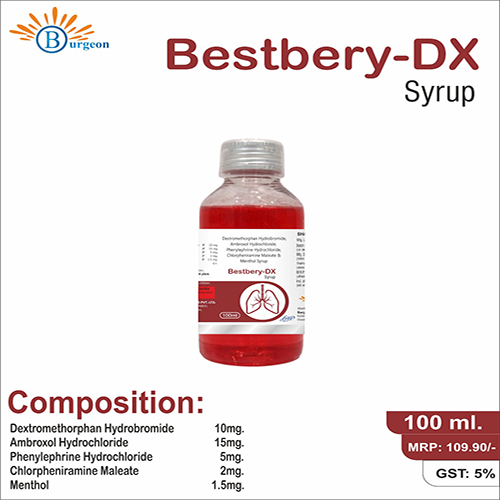 Bestbery-DX : Dextromethorphan Hydrobromide 10mg Ambroxol Hydrochloride 15mg Phenylephrine Hydrochloride 5mg Chlorpheniramine Maleate 2mg Menthol 1.5mg | Burgeon Health Series