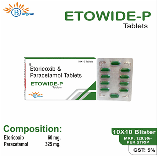 Etowide-P : Etoricoxib 60 mg + Paracetamol 325 mg | Burgeon Health Series