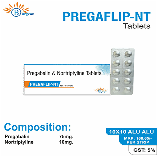 Pregaflip-NT : Pregabalin 75mg Nortriptyline 10mg | Burgeon Health Series