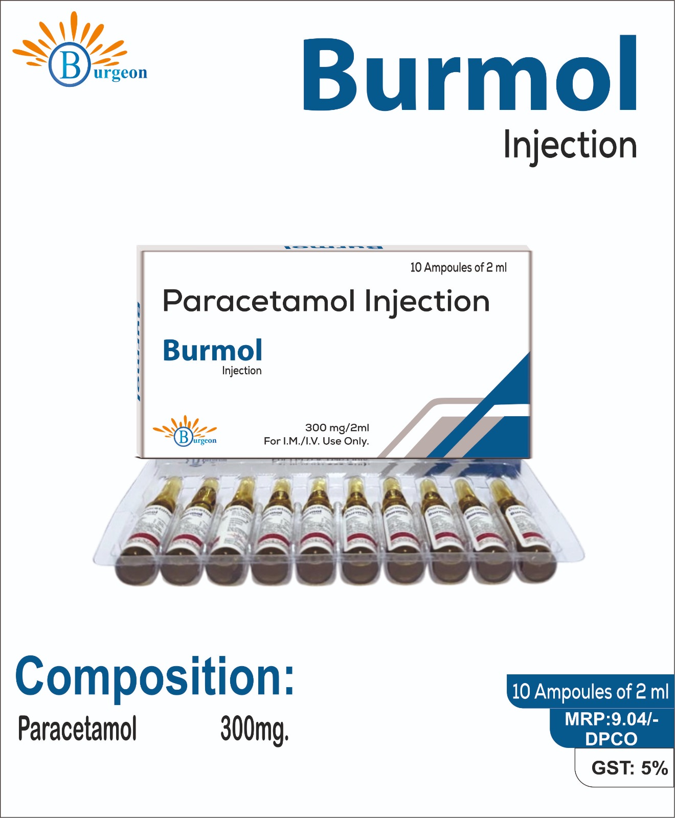 Burmol : Paracetamol 300mg | Burgeon Health Series