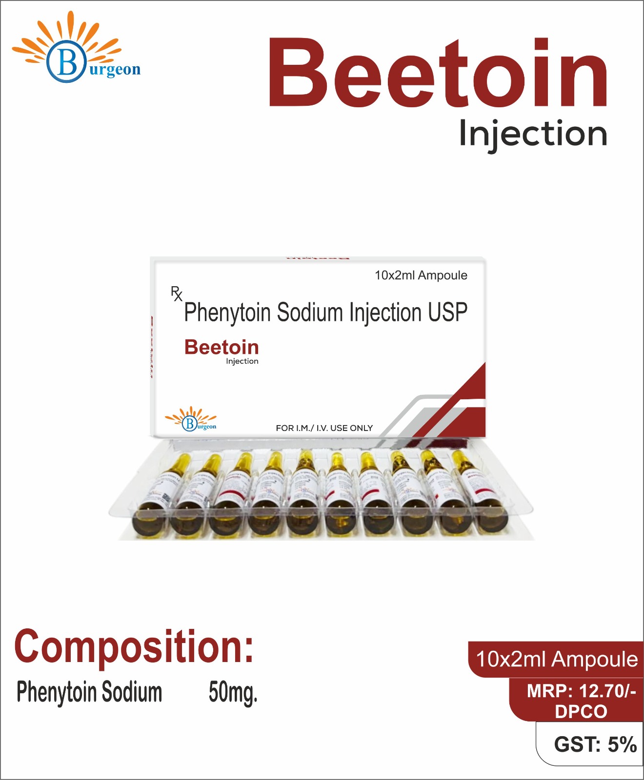 Beetoin : Phenytoin Sodium 50mg | Burgeon Health Series
