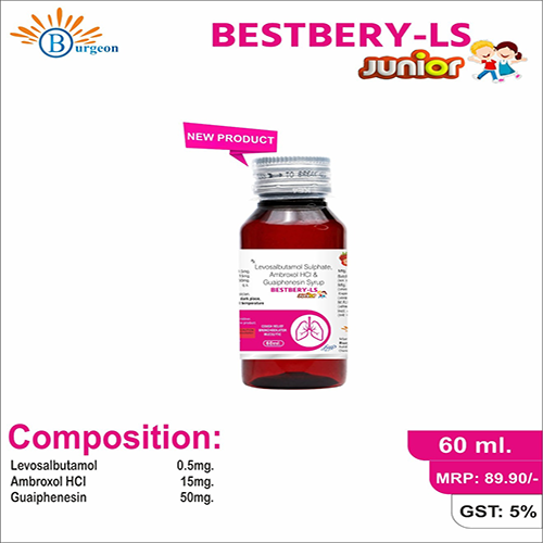 BESTBERY-LS Junior : Levosalbutamol Sulphate Arreroxol HO& Graphenesin Syrup | Burgeon Health Series