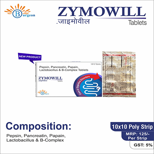 ZYMOWILL : Pepsin, Pancreatin, Papain, Lactobacillus & B-Complex | Burgeon Health Series